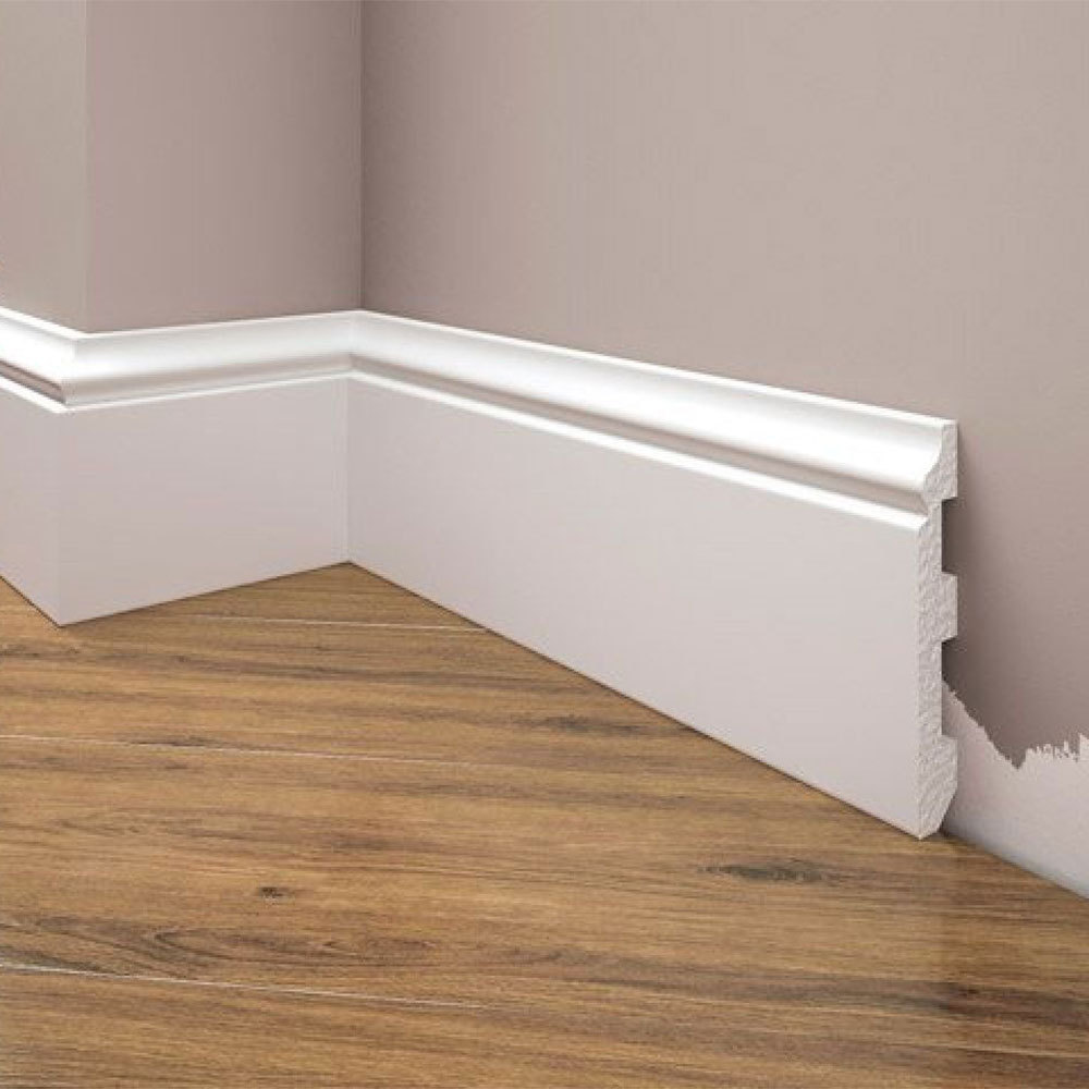 wholesale waterproof easy install polystyrene material polyuranthan mouldings profile PS skirting baseboard wall mould