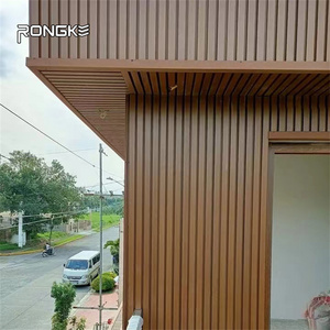 RONGKE WPC Decorative Exterior Wall Covering Plastic Cladding Exterior Wood Wall Panels