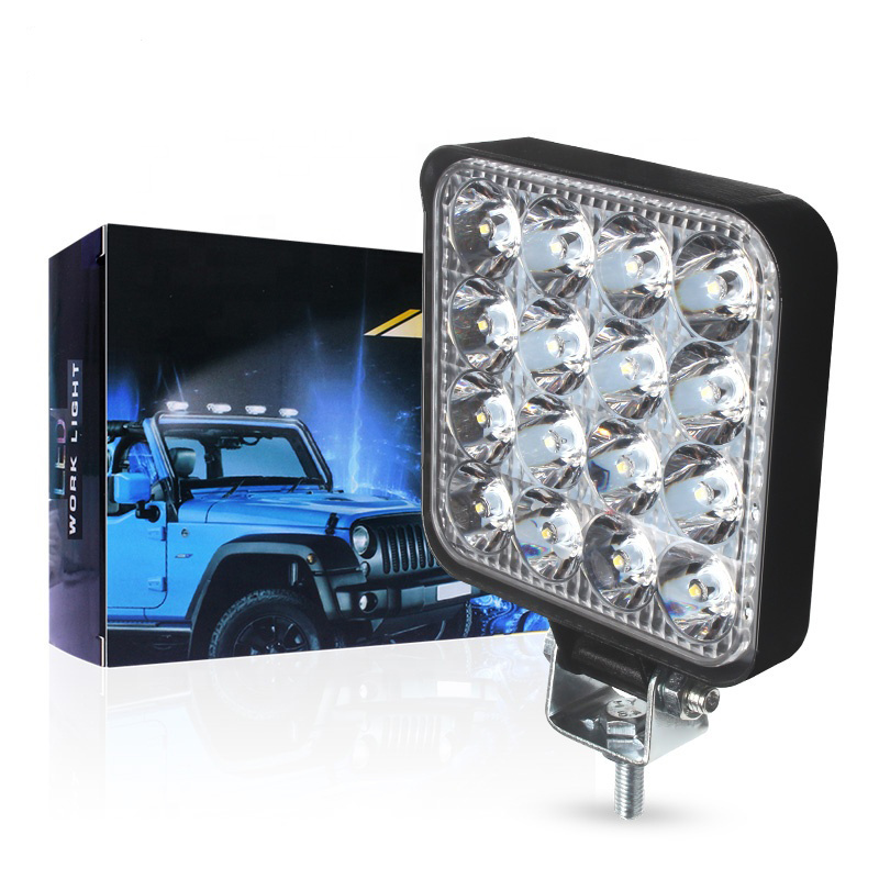 Led light bar 48w Led bar 16barra Square Spotlight Off road LED work light 12V 24V Car Truck 4X4 4WD Car SUV ATV High Quality