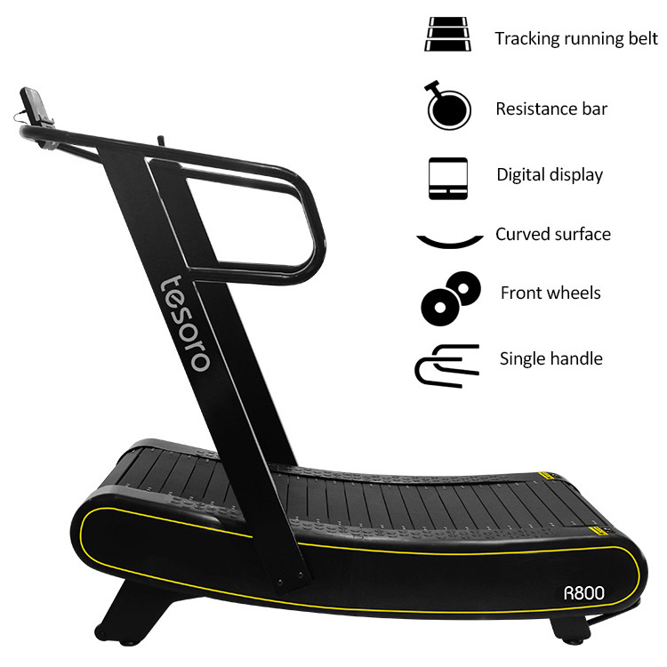 semi commercial treadmill non-motorized manual treadmill gym equipment sport track curved treadmill