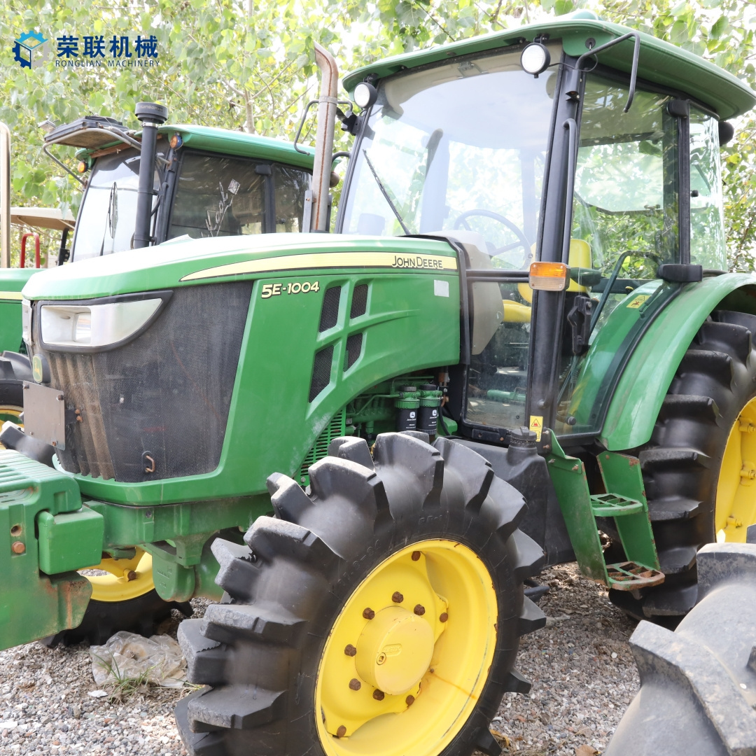 Used John Deere 5E-1004 farm equipment in turkey tractores agricolas 4x4 with plough front end loader tractor