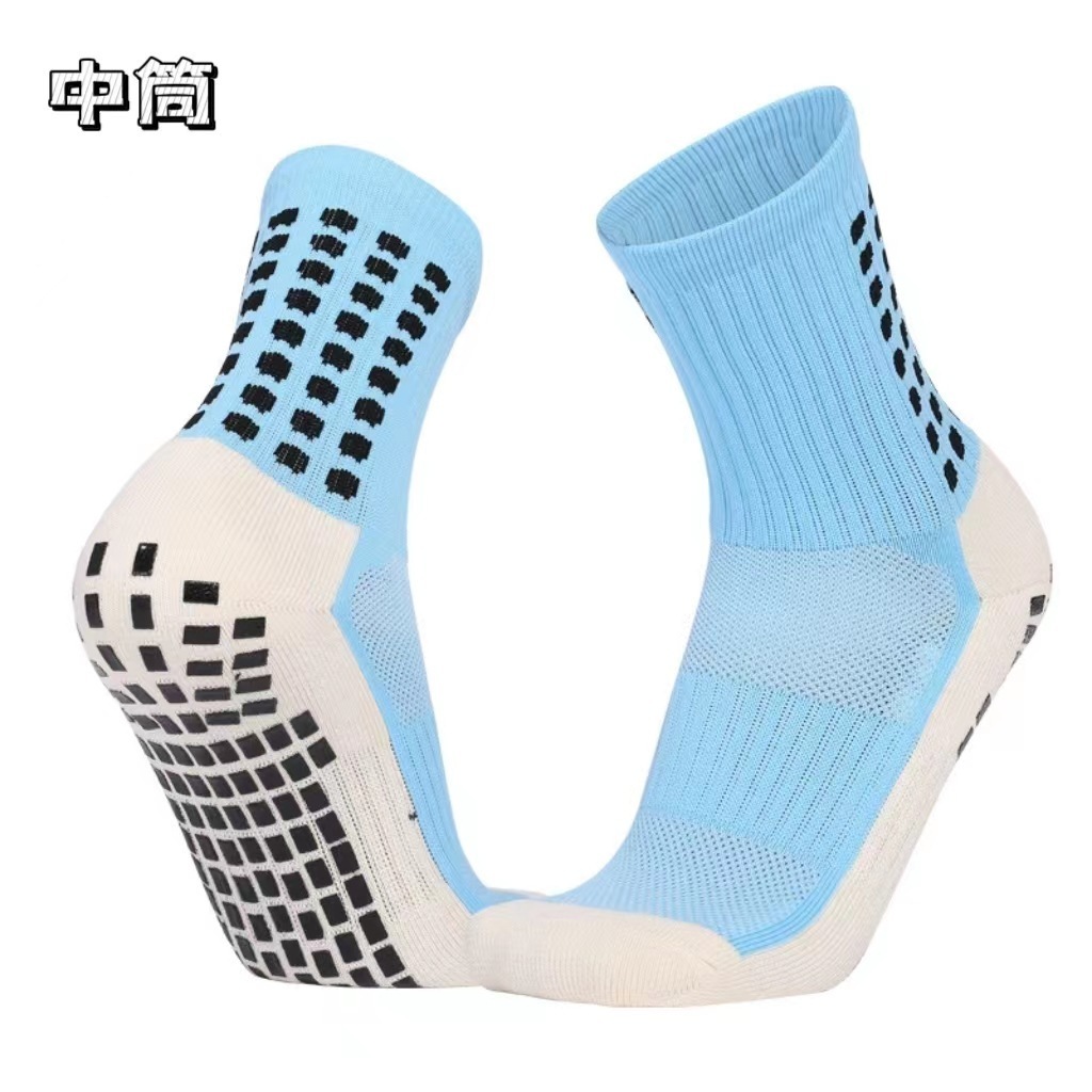 wholesale custom PVC glue towel bottom anti-slip wear-resistant  adult Outdoor football training tube sports socks