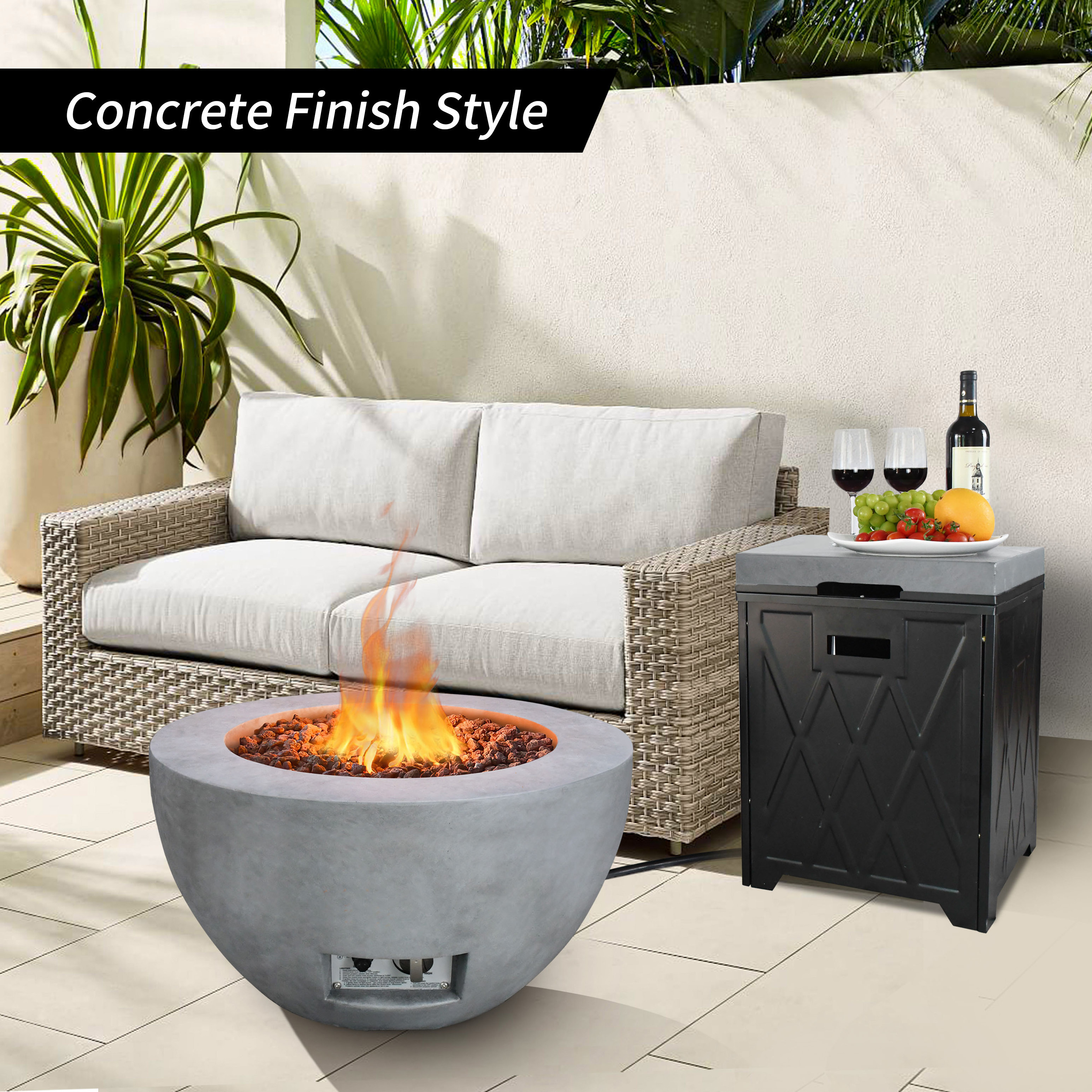 Home decor heater concrete holiday garden furniture supply smokeless cement fire pit bowl