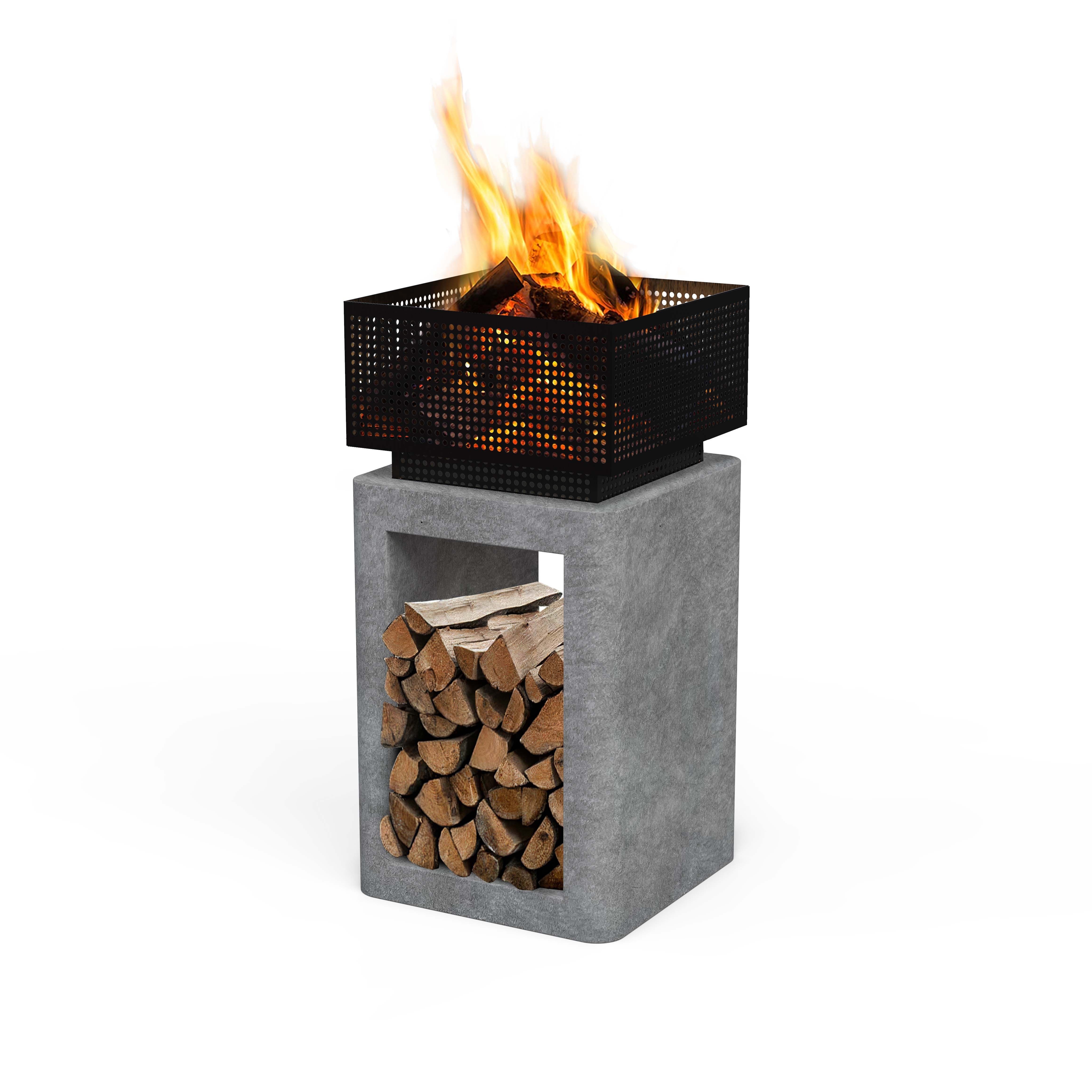 Fire heater high quality handmade modern outdoor garden decoration concrete fiberclay fire place