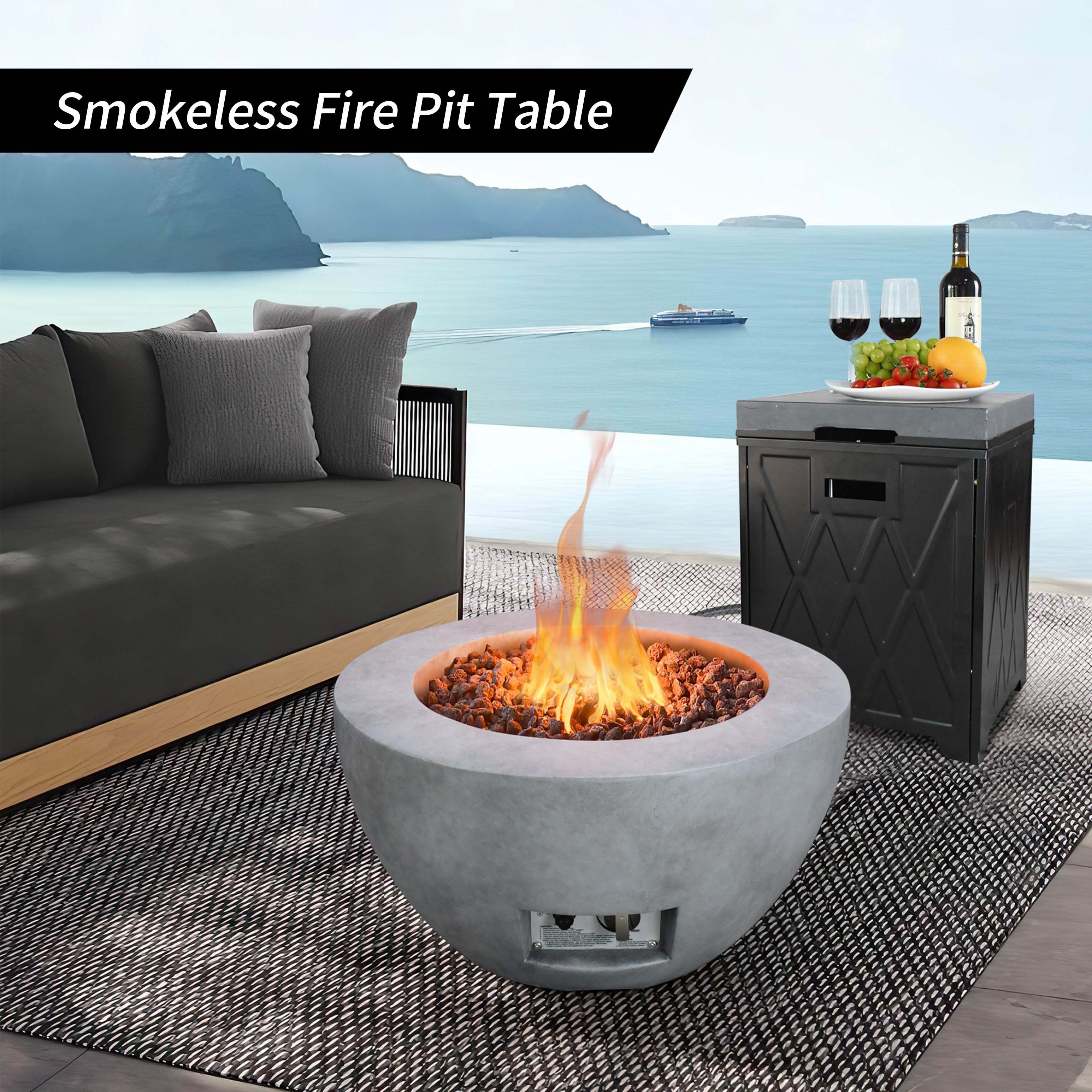 Home decor heater concrete holiday garden furniture supply smokeless cement fire pit bowl