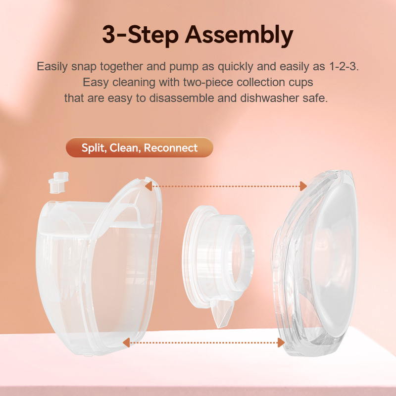 2024 New Arrival 3 modes 8 levels Wireless Portable Hands Free Breast Pump Electric Silicone Wearable Breast Milk Pump, Gle10