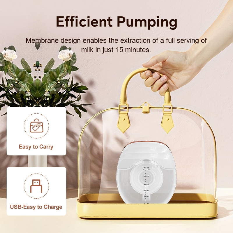 2024 New Arrival 3 modes 8 levels Wireless Portable Hands Free Breast Pump Electric Silicone Wearable Breast Milk Pump, Gle10