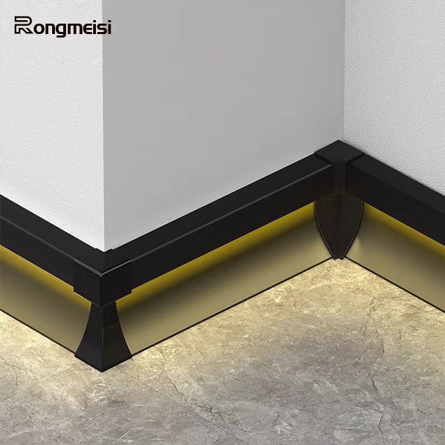 lighted  Aluminium Baseboard Profile 50mm 80mm Decorative Wall Skirting Protector led  Skirting Board with led light