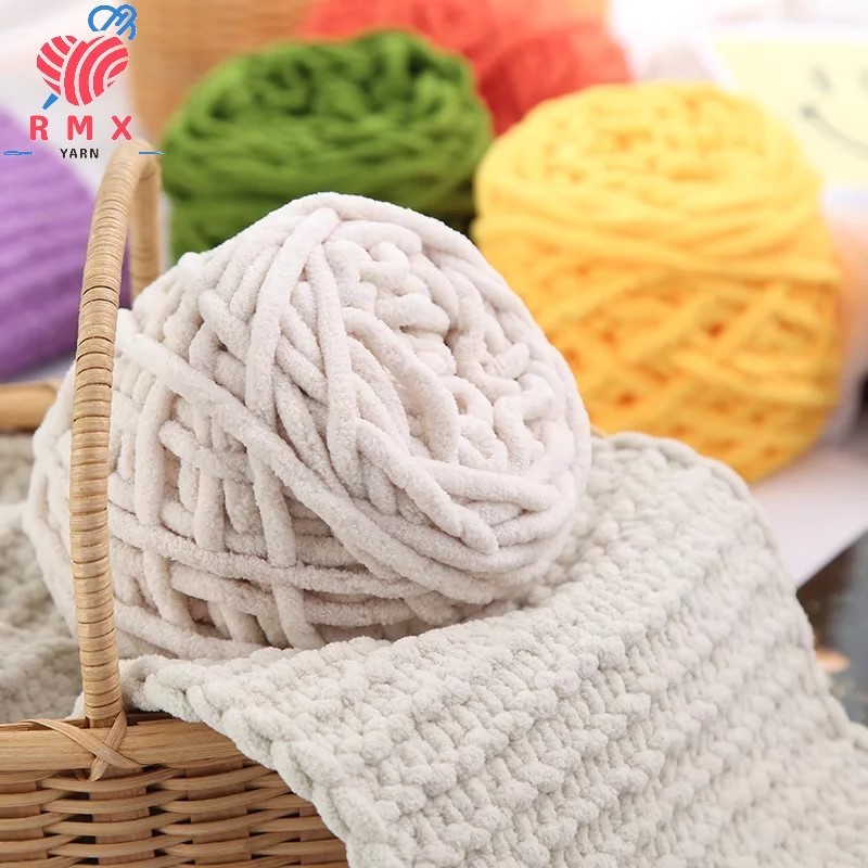 RongMeiXuan 100g Chunky Chenille Hand Thick Knitting Yarn Blanket Yarn