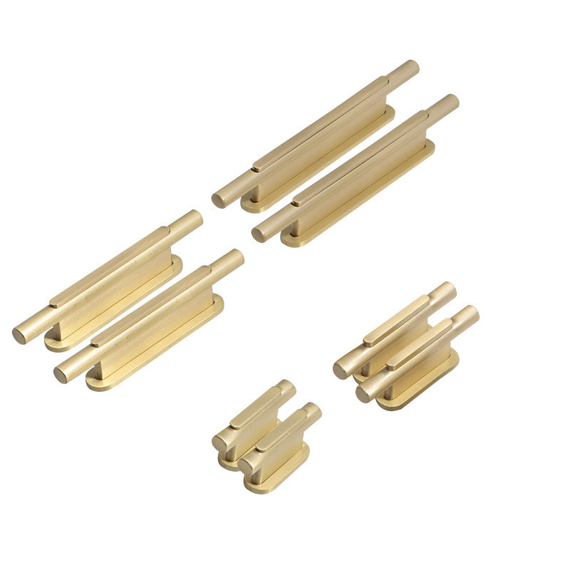 Solid brushed brass wood cabinet handles for wardrobe more size options brass handles and pulls