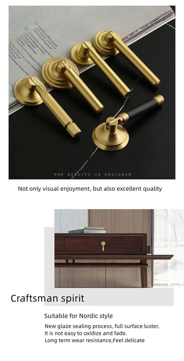 Kinds Pendant Brushed solid brass Hardware Handle Furniture Wardrobe Kitchen Bookcase Cabinet Brass Handle