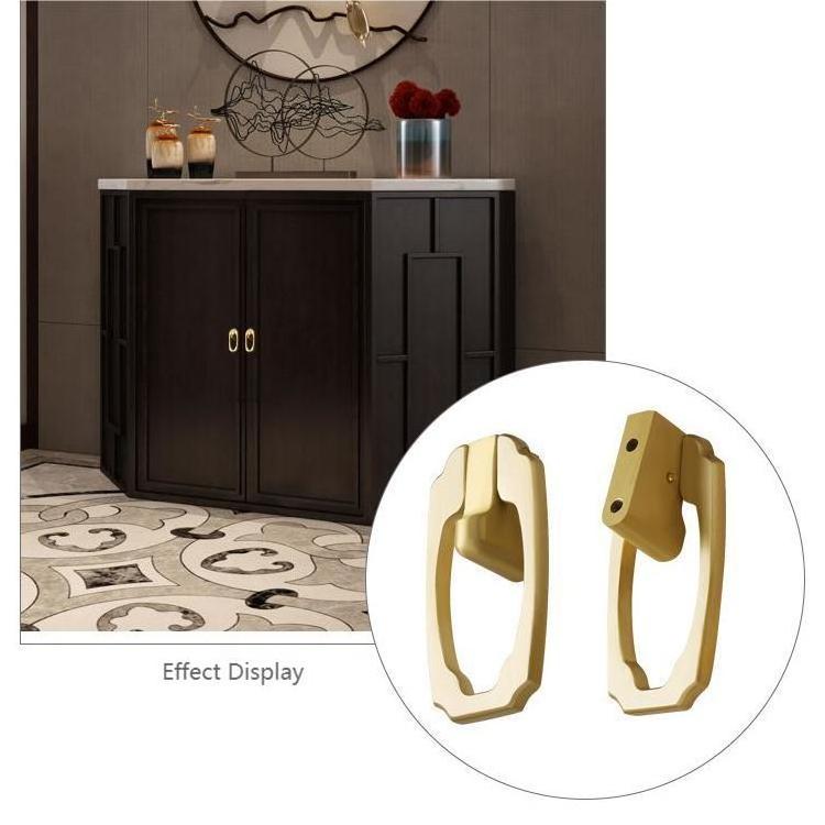 European Style Drawers Single Hole Handle Wardrobes Cabinet Pure Copper Pull Ring Handle Antique Gold Cabinet Door Rings Handles