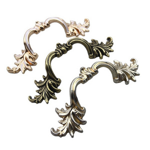 Zinc Alloy European Style Bronze Ancient Silver Gold White Oil Carved Cabinet Drawer Door Handle Cabinet Wardrobe Zinc Handle