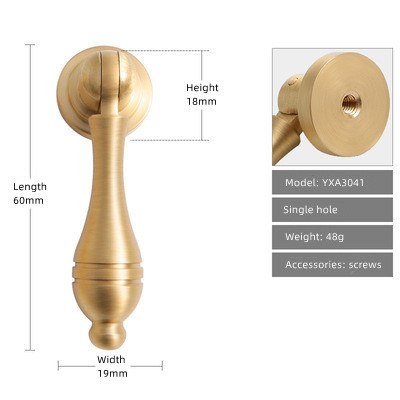 Kinds Pendant Brushed solid brass Hardware Handle Furniture Wardrobe Kitchen Bookcase Cabinet Brass Handle