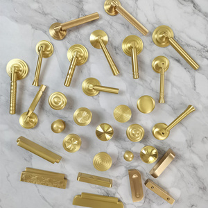 Vintage Cabinet Gold Handle Wardrobe Drawer Wooden Cabinets Door Knobs Pendant Pulls Kitchen Cabinet Furniture Handles & Knobs