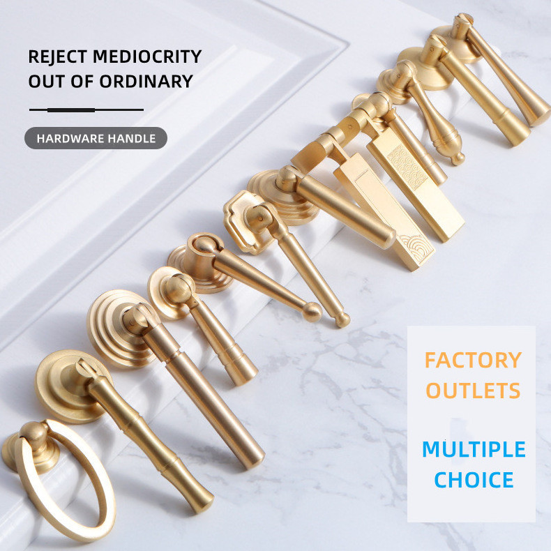 Newest High Quality Modern Luxury Furniture Cabinet Drawer Brass Pull Handle Hardware Accessories