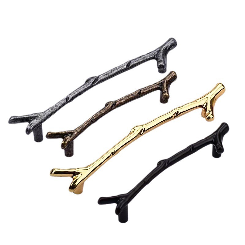 Direct Sales Tree Branch Handle zinc Creative Drawer Bookcase Door Handles Furniture Tree branch Cabinet Handles