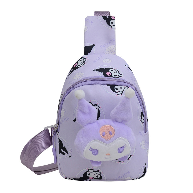 Factory Custom Macaron color Sanrios Kuromi Kawaii Crossbody Bags Fashion Anime  Kids Chest Bag My Melody