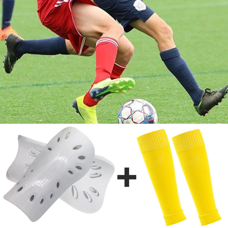 Non Slip Football Soccer Shin Guard Leg Sleeves Pads Anti Slip Socks 3 Pieces Sets