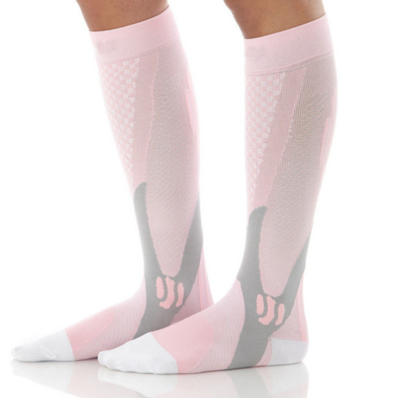 Compression pink knee high soccer socks for Women Men custom compression socks for sports