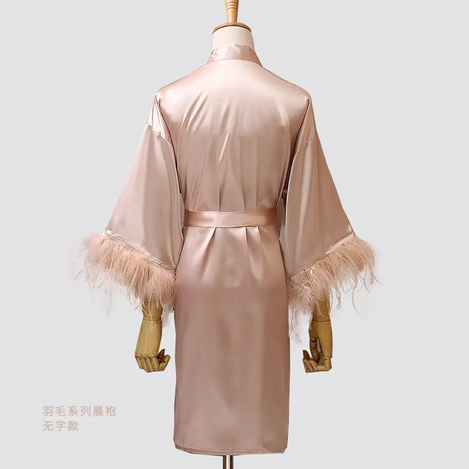 Latest Bridal Wedding Robe With Fur Hem For Bride And Bridesmaid Wear