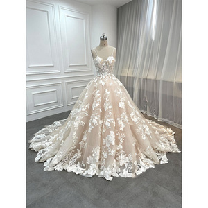 2023 Modest Luxury Lebanese Bridal Ball Gown Champagne Tunisian Civil Wedding Dresses Long Cathedral Train Vestido De Novia