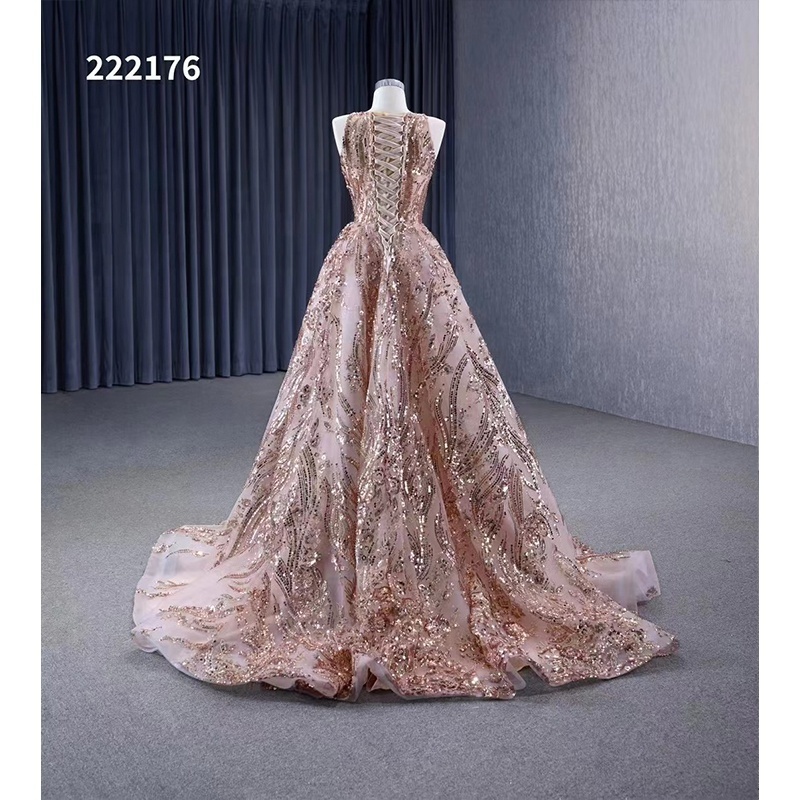 Custom Made Woman Sequin Beaded Champagne Formal Evening Dresses African Girls Elegant Party Wear Matric Farewell Long Prom Gown