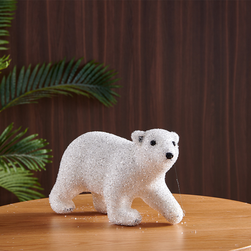 Free samples Christmas window decorations High quality gift crafts cheap Celebration party White polar bear Christmas decoration