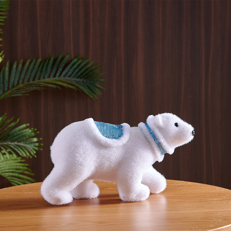 Free samples Christmas window decorations High quality gift crafts cheap Celebration party White polar bear Christmas decoration