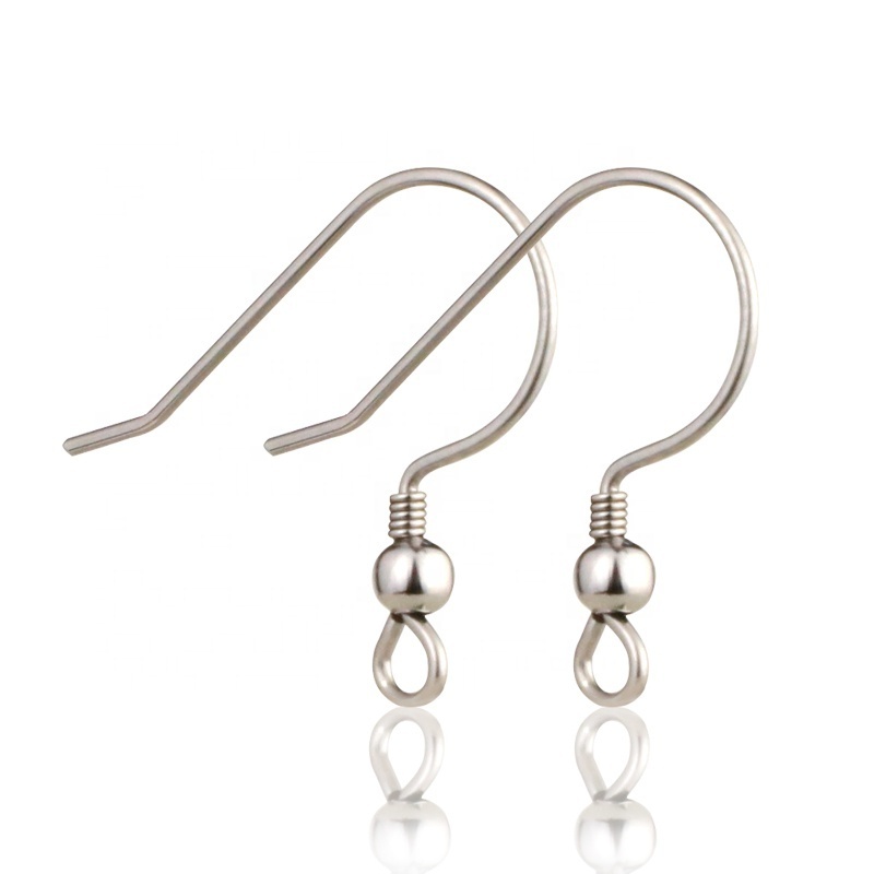 Minimalist earring hooks Stainless Steel simple earring wires Open jump Ring fish hook earring accessories