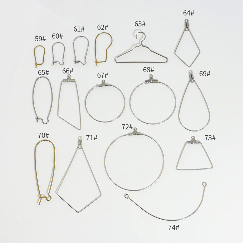 Minimalist earring hooks Stainless Steel simple earring wires Open jump Ring fish hook earring accessories