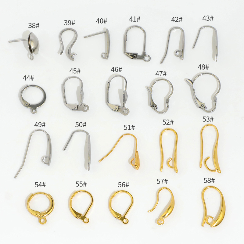 Minimalist earring hooks Stainless Steel simple earring wires Open jump Ring fish hook earring accessories