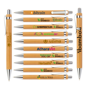 cheap price high quality Eco Friendly bamboo wood ballpoint pen-custom laser engraved logo bamboo pens