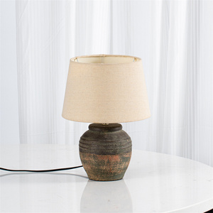 Wholesale decorative rustic vintage design night lamp side desk lamp handmade table lamps for bedrooms