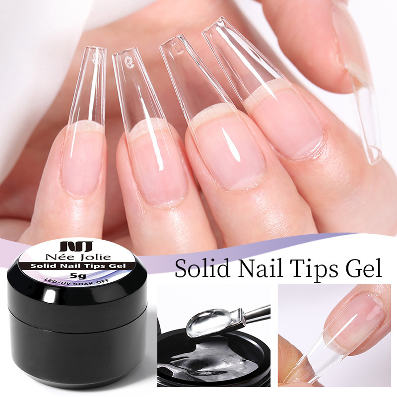 High Quality Solid Uv Nail Tips Glue Soft Gel X Nails Extension Tips Gel Solid Nail Tip Glue Gel