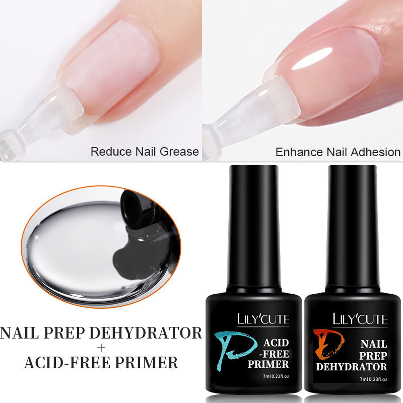 Bonder Nail Prep Dehydrator And Acid-free Acrylic Uv Gel Base Coat Primer Air Dry Nail Art Primer 2 Pcs/set