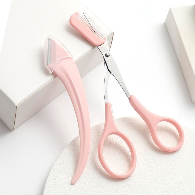 2024Eyebrow Trimming Knife Eyebrow Face Razor For Women Professional Eyebrow Scissors With Comb Brow Trimmer Scraper Accessories