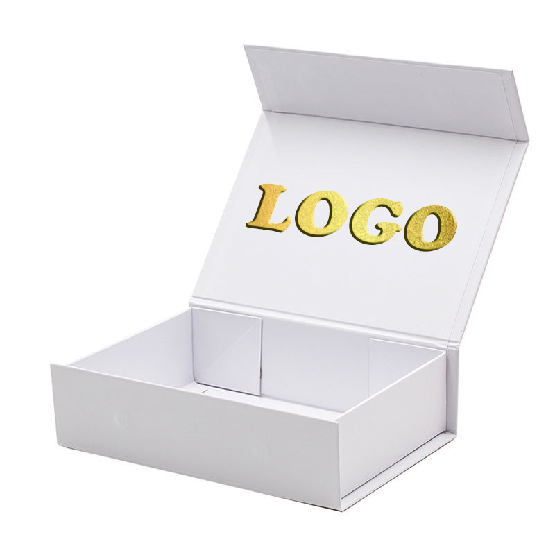 recycled cardboard magnetic lid black paper packaging box with gold foil printing