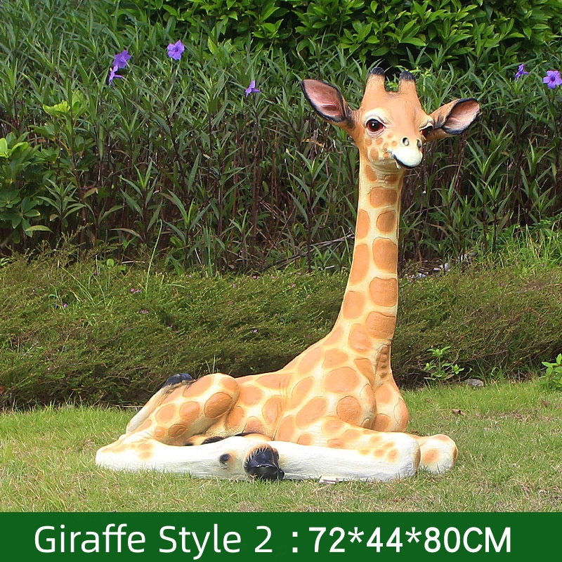 Garden Decoration Polyresin Outdoor Giraffe Sculptures Fiberglass Eco friendly Custom Giraffe Figurine statues