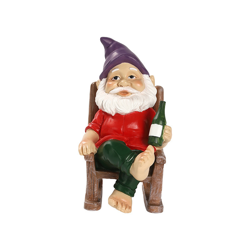 Factory Sales New Desktop Resin mini Decoration Garden Gnome for Lawn Ornaments Poly resin for Outdoor Decor Cartoon Sculpture