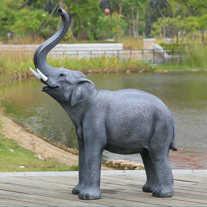 Fiberglass Outdoor Decor Vivid Elephant Sculpture High Quality Resin Elephant Statue For Garden Decoration