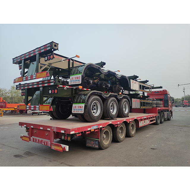 High quality 3-axle 20 '40' trailer chassis flatbed trailer