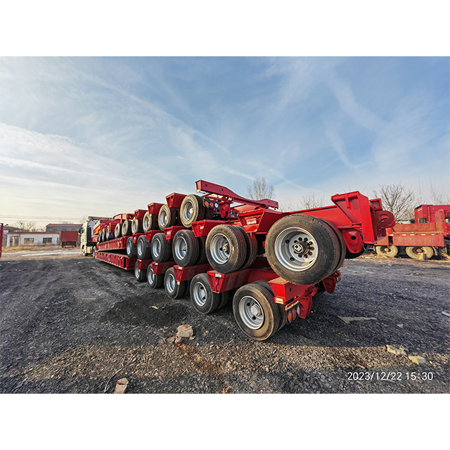 China sells Heavy duty 120 ton lowboy axle lowbed truck trailer