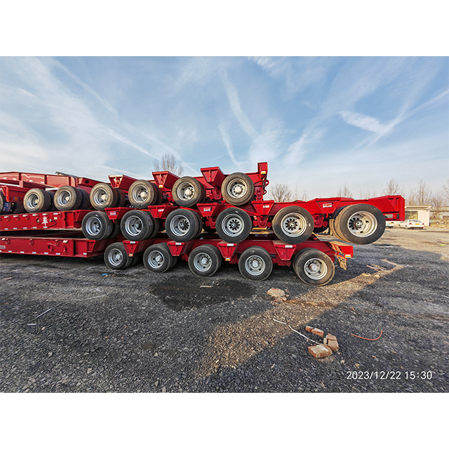 China sells Heavy duty 120 ton lowboy axle lowbed truck trailer