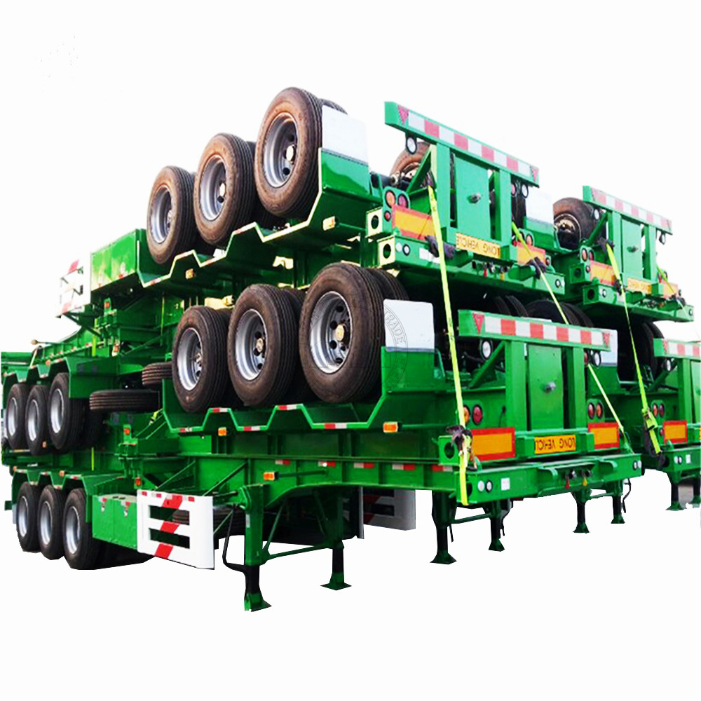 High quality 3-axle 20 '40' trailer chassis flatbed trailer