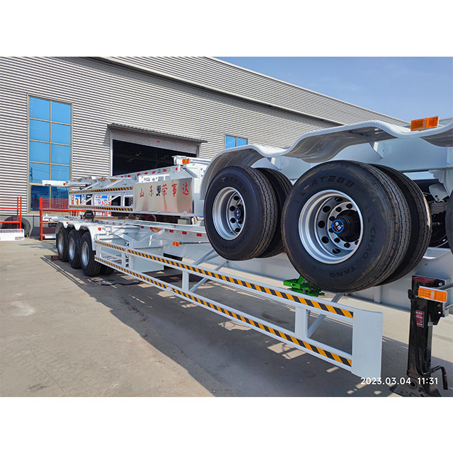 High quality 3-axle 20 '40' trailer chassis flatbed trailer