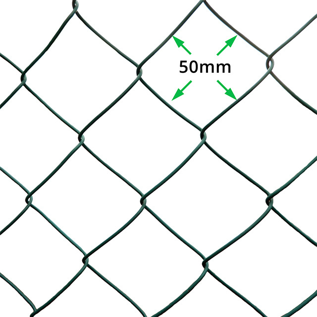 Manufacturer Direct Sale 50M Roll Galvanized Pvc Black Vinyl Coated Chain Link Fence