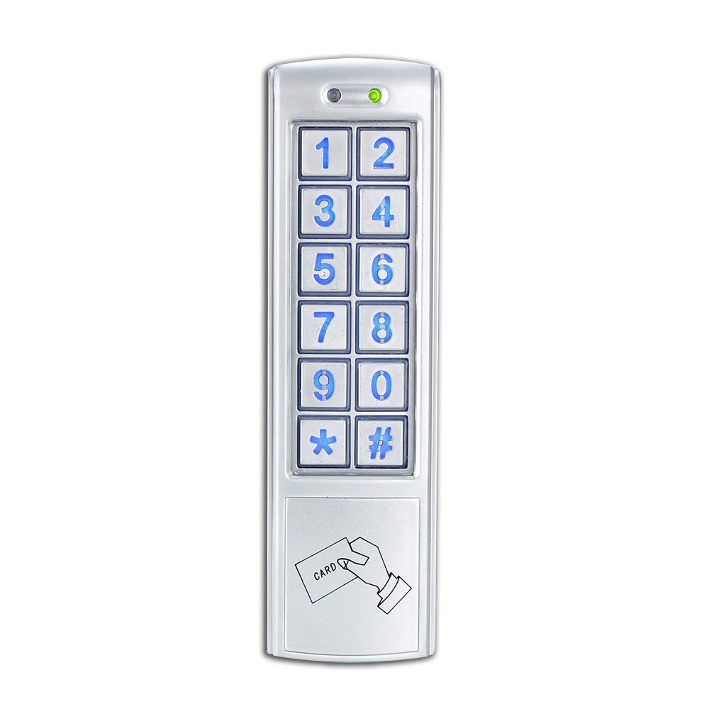 waterproof  metal access control door entry FRID card reader keypad standalone rfid access control system