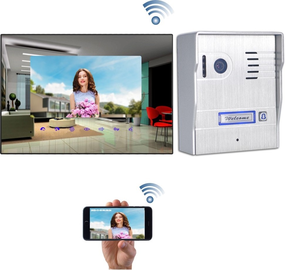 IP65 HD Video Door Entry Ring Doorbell Video Intercom, 4 Wires Wifi Villa Video Door phone Access control For Home Door Lock