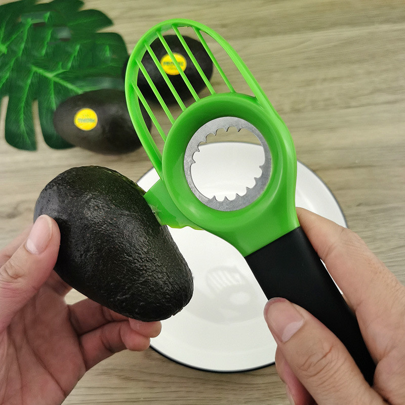 Avocado Slicer,3 in 1 Avocado Cutter Tool with Grip Handle Works as Splitter Pitter Slicer Suitable for kiwi dragon fruit